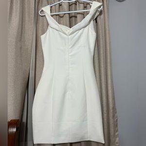 Off shoulder wrap look mini dress